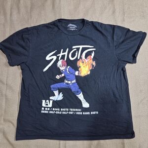 My Hero Academia Black Shoto Todoroki Graphic T-Shirt XL